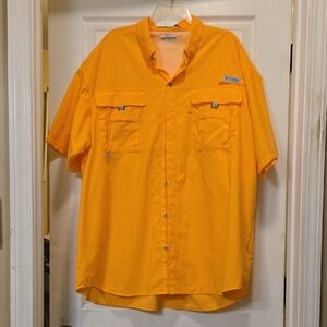 Columbia Orange Casual Button Down Shirt